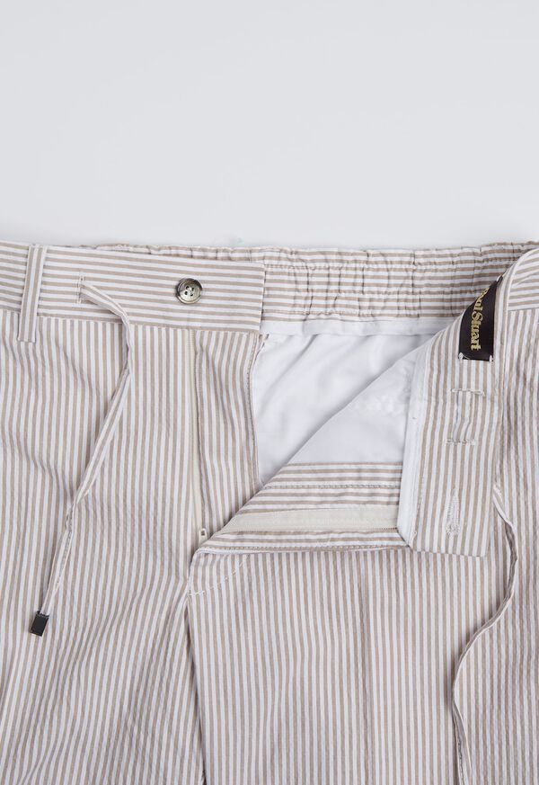 Paul Stuart Tan and White Drawstring Seersucker Pant, image 5