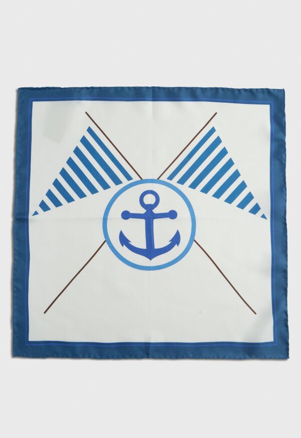 Paul Stuart Anchor Printed Silk Pocket Square, image 3