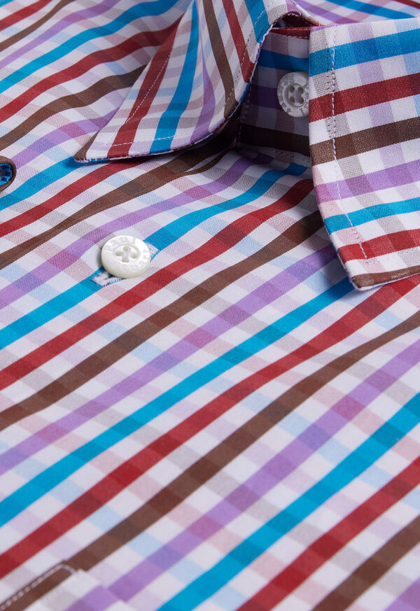 Paul Stuart Cotton Multicolor Check Sport Shirt, image 2