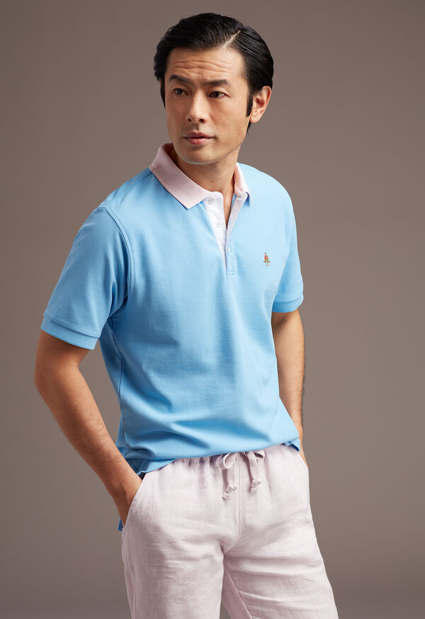 Paul Stuart Tri-Color Cotton Pique Logo Polo, image 3