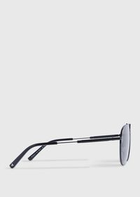 Paul Stuart BALLY Shiny Black Sunglasses with Smoke Lens, thumbnail 3