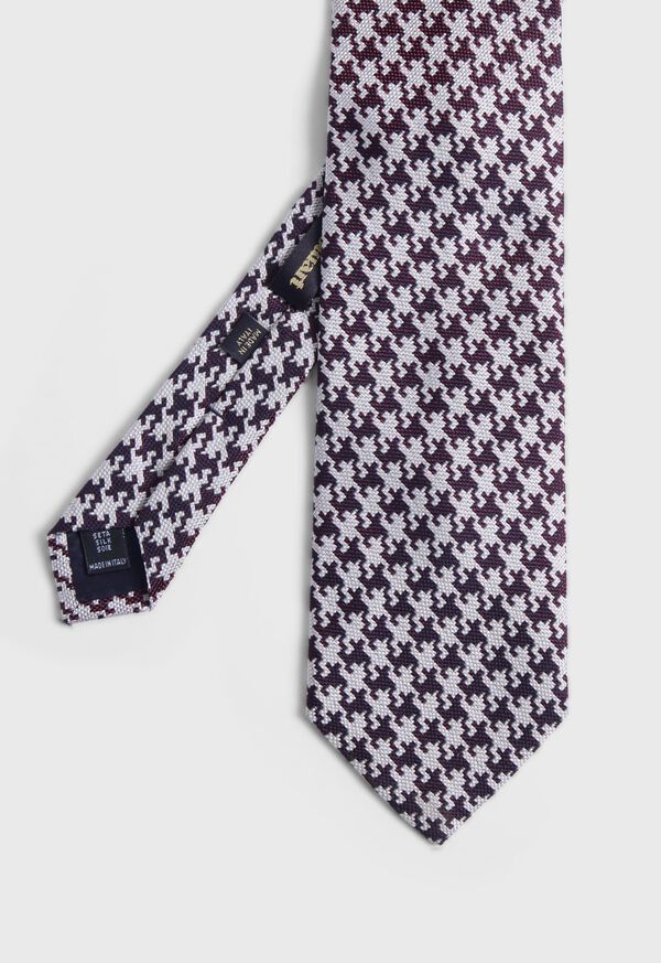 Paul Stuart Silk Jacquard Houndstooth Tie, image 1