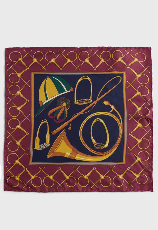 Paul Stuart Equestrian Printed Silk Pocket Square, image 2