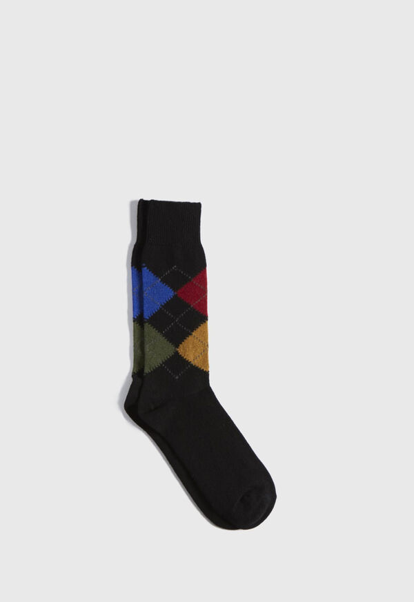Paul Stuart Wool and Cashmere Blend Argyle Socks, image 1
