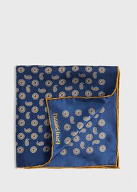 Paul Stuart Printed Silk Tossed Medallion Pocket Square, thumbnail 1