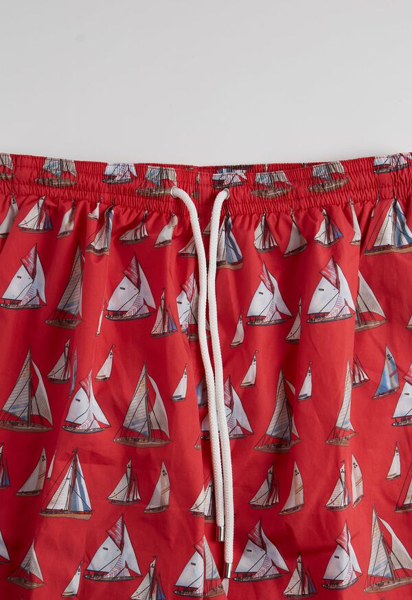 Paul Stuart Sailboat Print Swim Trunk, image 2