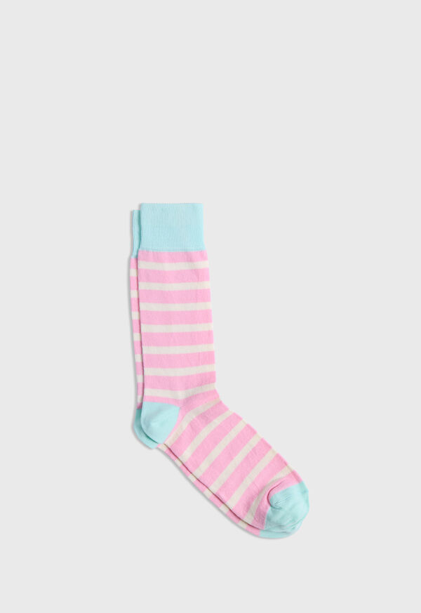 Paul Stuart Cotton Two Color Stripe Sock, image 1