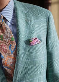Paul Stuart Habotai Silk Summer Paisley Pocket Square, thumbnail 2