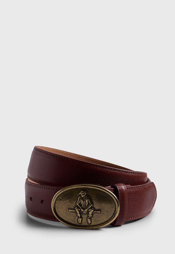 Paul Stuart Man on the Fence Brass Buckle Belt, image 1