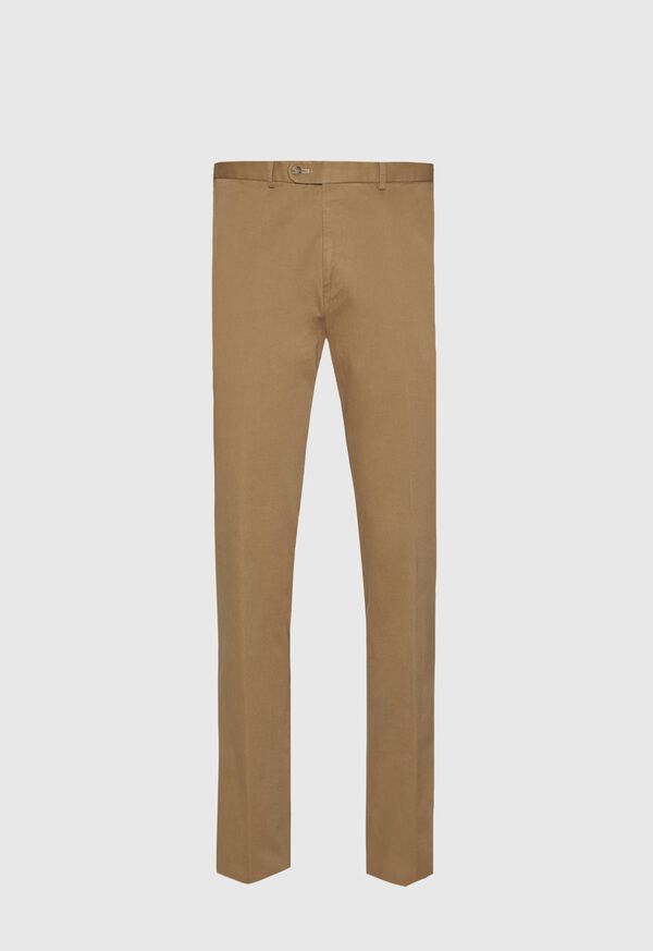 Paul Stuart Camel Brushed Cotton Twill Pant, image 1