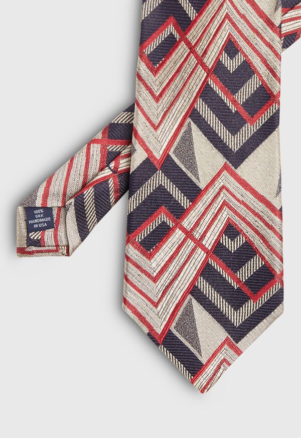 Paul Stuart Abstract Print Deco Silk Tie, image 1