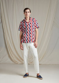 Paul Stuart Linen Buoy Print Shirt, thumbnail 2
