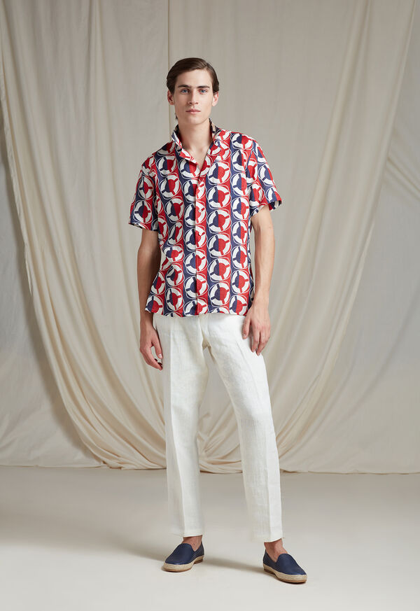 Paul Stuart Linen Buoy Print Shirt, image 2