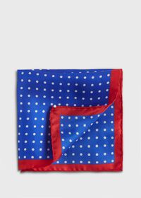 Paul Stuart Printed Silk Contrast Dot Pocket Square, thumbnail 1