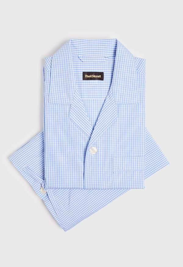 Paul Stuart Light Blue Check Pajama, image 1