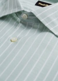 Paul Stuart Cotton & Linen Striped Dress Shirt, thumbnail 3