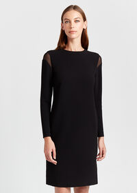 Paul Stuart Vent Dress with Mesh Peekaboo Shoulder, thumbnail 1