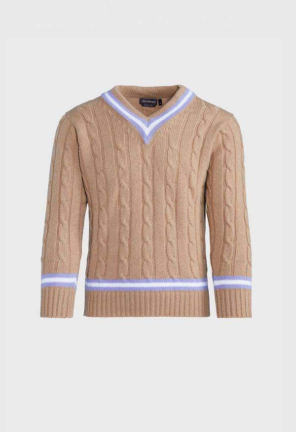 Paul Stuart V-neck Cable Knit Sweater, image 1