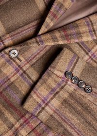 Paul Stuart Oatmeal and Rose Wool Blend Plaid Sport Jacket, thumbnail 3