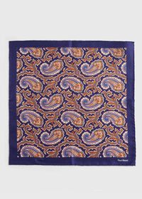 Paul Stuart Printed Silk Paisley Pocket Square, thumbnail 2