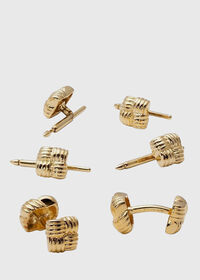 Paul Stuart Gold Vermeil Basketweave Cufflink & Stud Set, thumbnail 1