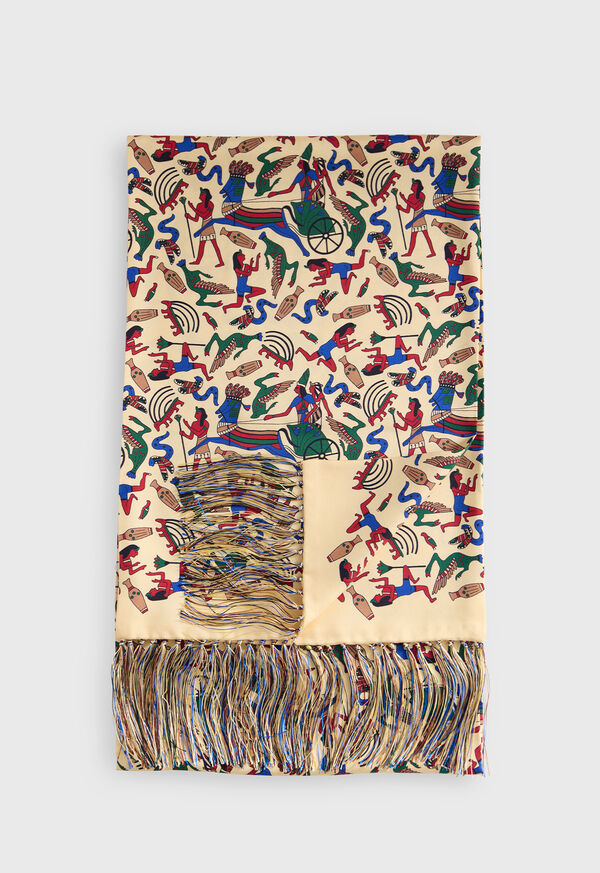 Paul Stuart Egyptian Print Silk Scarf, image 1