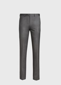 Paul Stuart Grey Twill Plain Front Trousers, thumbnail 1