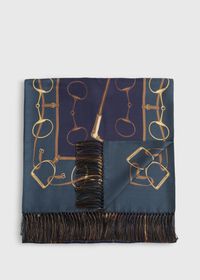 Paul Stuart Printed Equestrian Silk Scarf, thumbnail 1