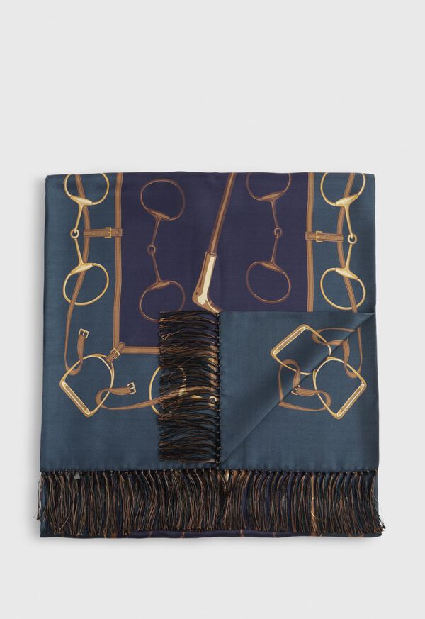 Paul Stuart Printed Equestrian Silk Scarf, image 1