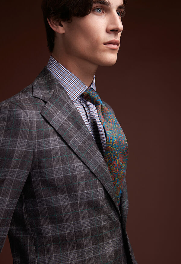 Grey Plaid Wool Suit