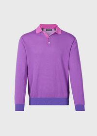Paul Stuart Cotton Stripe Long Sleeve Polo, thumbnail 1