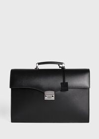 Paul Stuart Single Gusset Briefcase With Curved Front Pocket, thumbnail 1
