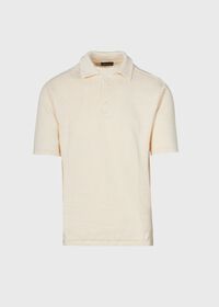 Paul Stuart Linen Knitted Short Sleeve Polo Shirt, thumbnail 1