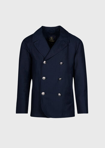 Paul Stuart Double Breasted Linen & Cotton Peacoat