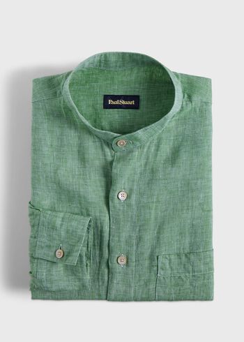 Paul Stuart Washed Linen Stand Collar Shirt
