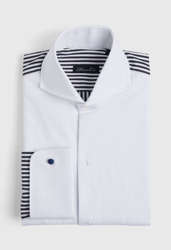 Paul Stuart Black and White Stripe Bib Tuxedo Shirt, image 1