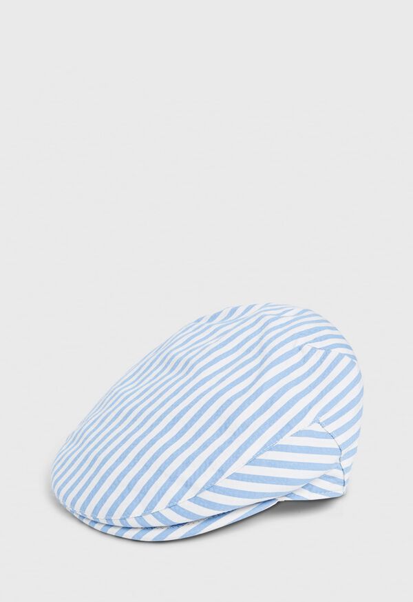 Paul Stuart Seersucker Stripe Flat Cap, image 1