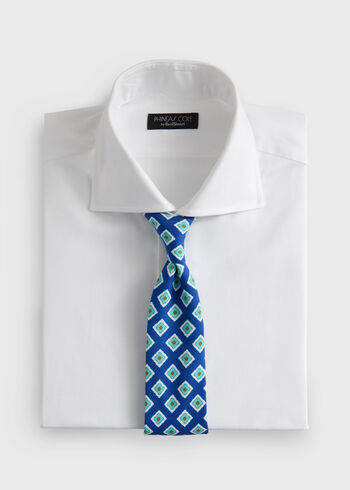 Paul Stuart Medallion Print Habotai Silk Tie