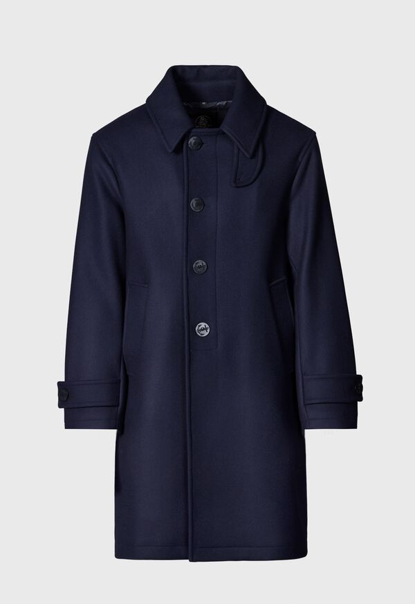Paul Stuart Navy Wool Mid-Length Coat, image 1