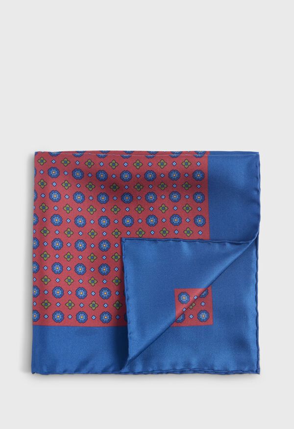 Paul Stuart Printed Silk Medallion Pocket Square, image 1