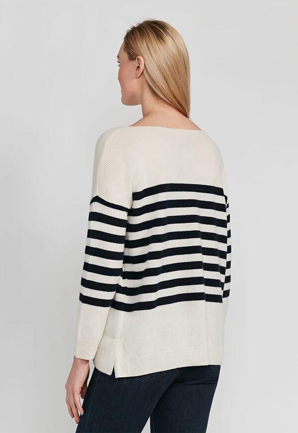 Paul Stuart Striped Boatneck Cashmere Sweater, image 2