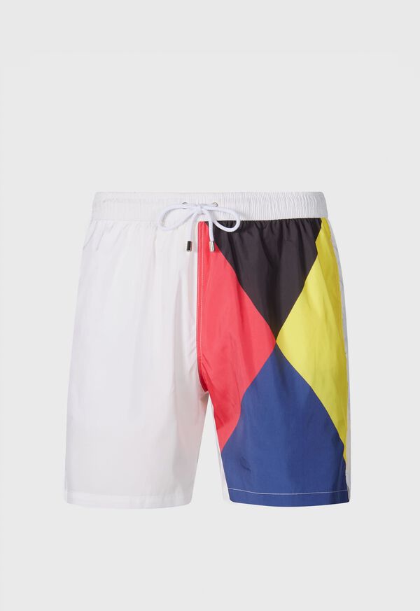 Paul Stuart Printed Flag Swim Shorts, image 1