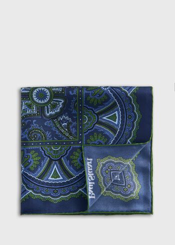 Paul Stuart Micro Paisley Print Pocket Square