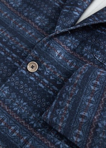 Paul Stuart Wool Printed Fair Isle Jacket