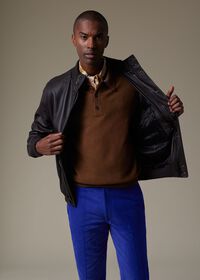 Paul Stuart Leather Bomber Jacket, thumbnail 2