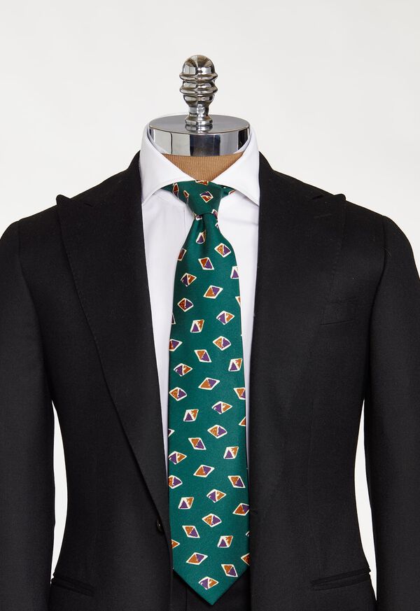 Paul Stuart Deco Tricolor Diamond Print Tie, image 2