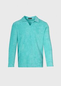 Paul Stuart Cotton Terry Cloth Long Sleeve Polo, thumbnail 1