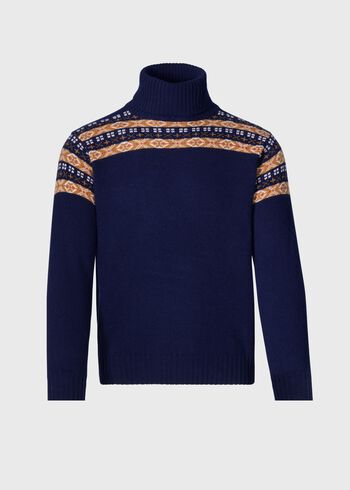 Paul Stuart Wool Fair Isle Turtleneck Sweater
