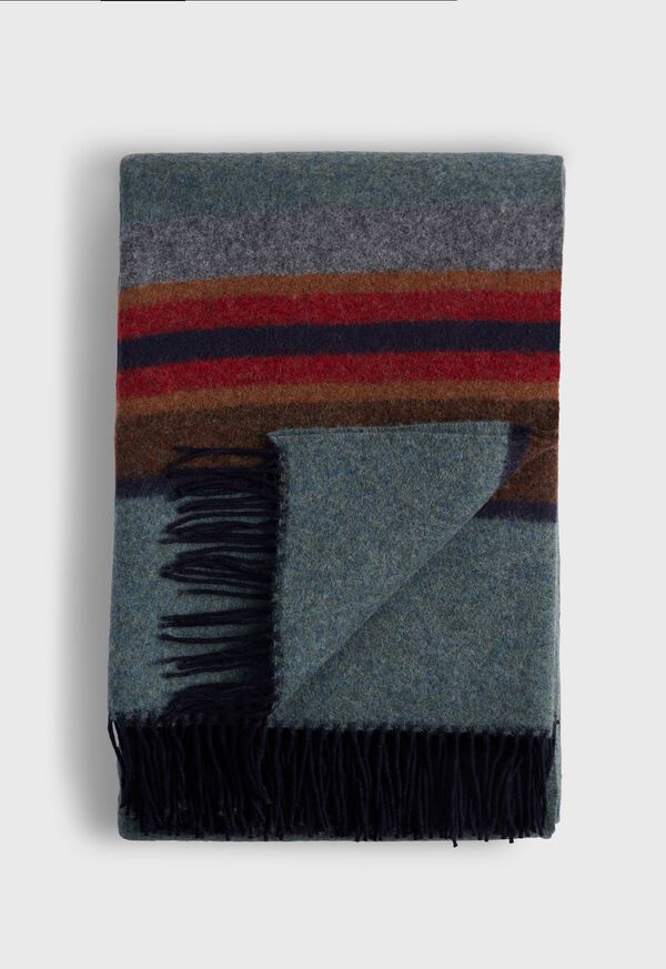 Paul Stuart Striped Wool Blanket, image 1