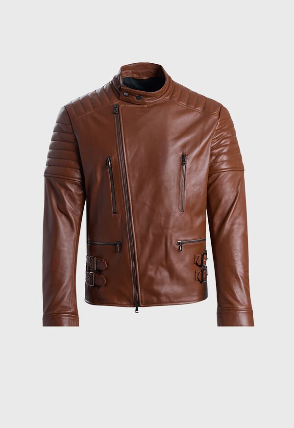 Paul Stuart Leather Motorcycle Jacket, image 1